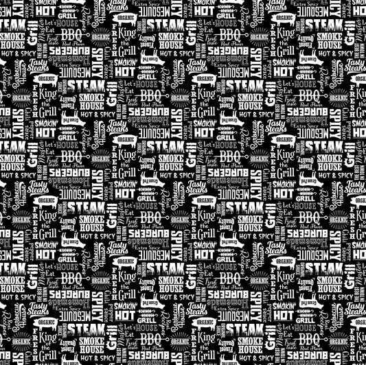 Smokin Hot Words Tonal Black 24803-99 Cotton Woven Fabric