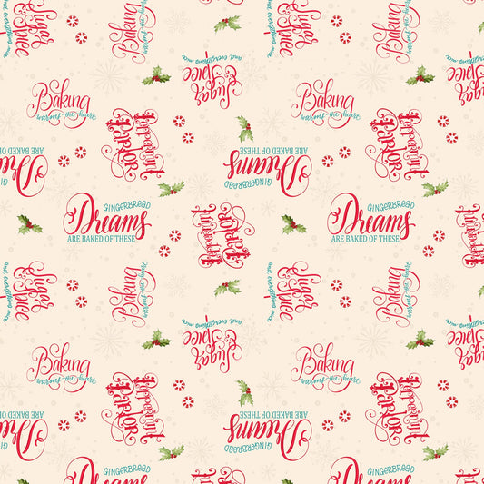 Peppermint Parlor by Danielle Leone Words Toss Cream 27638-237 Cotton Woven Fabric