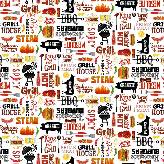 Smokin Hot Words White 24802-10 Cotton Woven Fabric