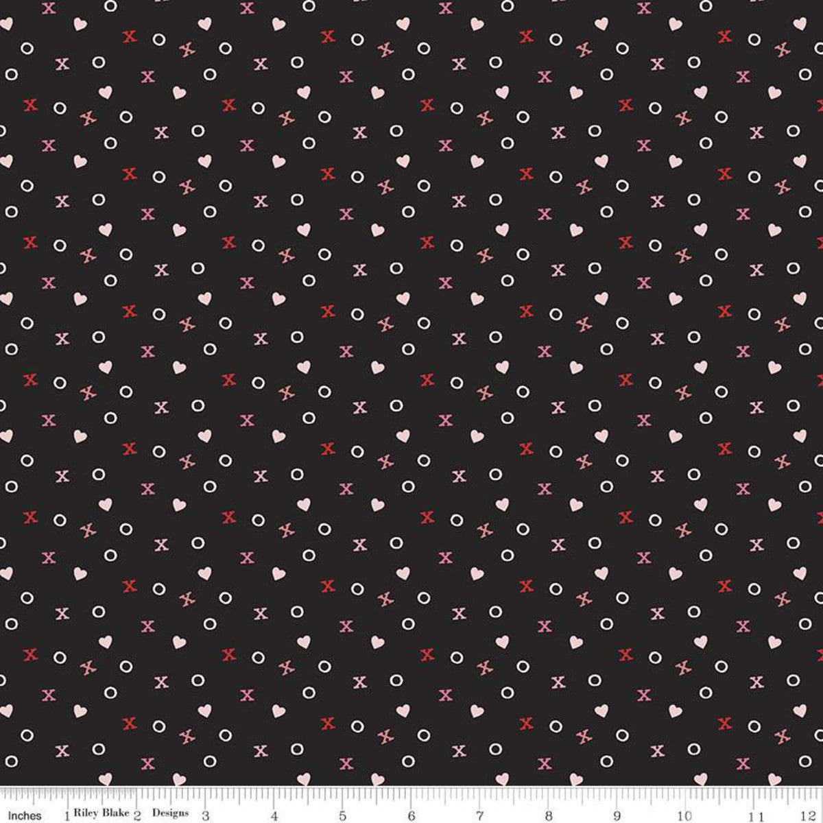 Falling in Love by Dani Mogstad Xs and Os Black      C11283-BLACK Cotton Woven Fabric