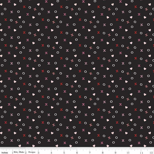 Falling in Love by Dani Mogstad Xs and Os Black      C11283-BLACK Cotton Woven Fabric