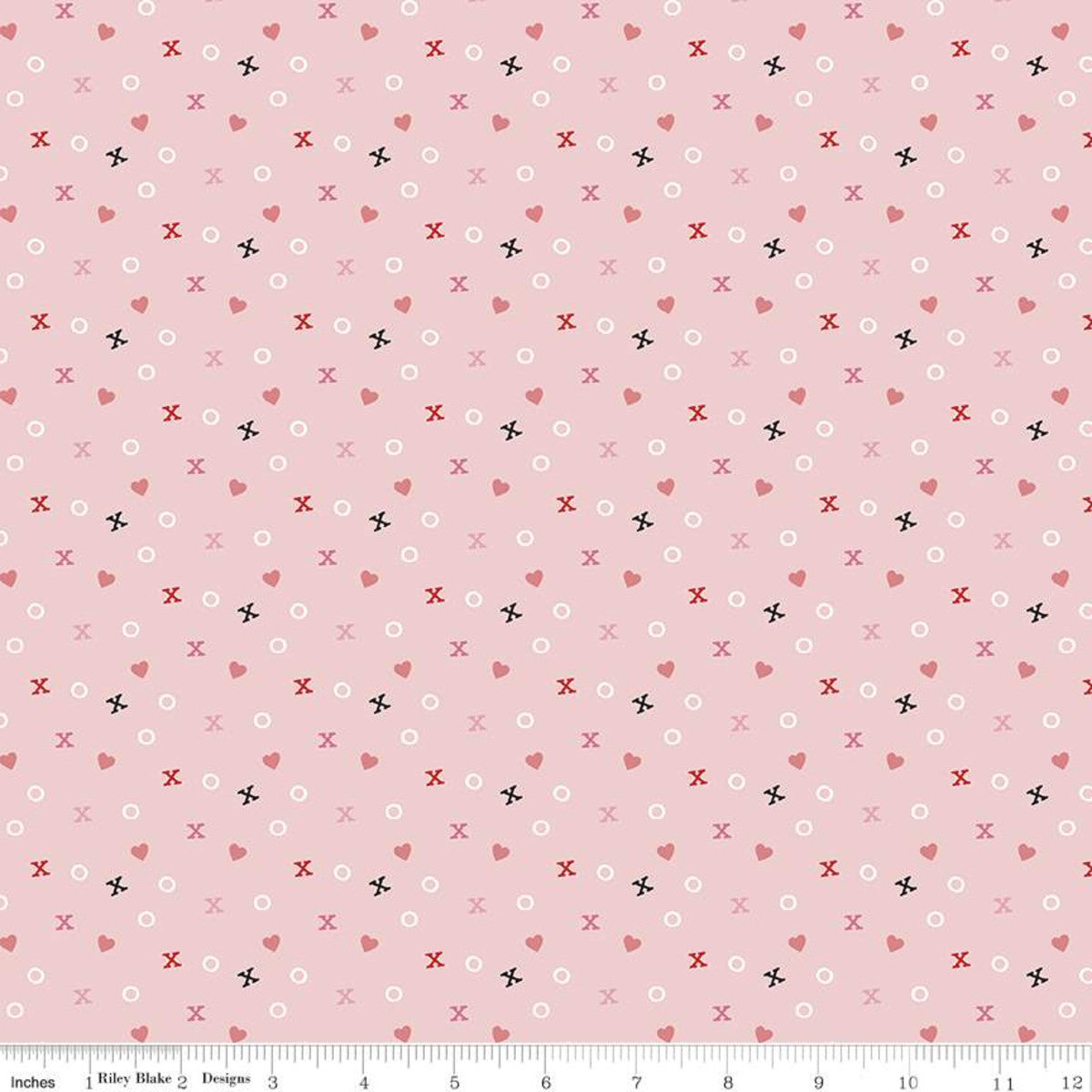 Falling in Love by Dani Mogstad Xs and Os Blush     C11283-BLUSH Cotton Woven Fabric