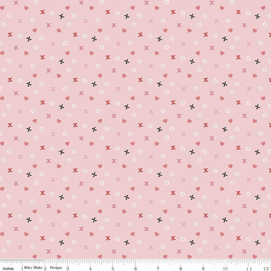 Falling in Love by Dani Mogstad Xs and Os Blush     C11283-BLUSH Cotton Woven Fabric
