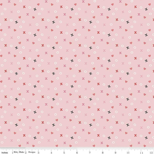 Falling in Love by Dani Mogstad Xs and Os Blush C11283-BLUSH Cotton Woven Fabric