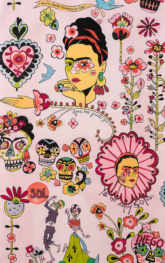 Folklorico Ya No Estoy Sola Pink 8929A Cotton Woven Fabric