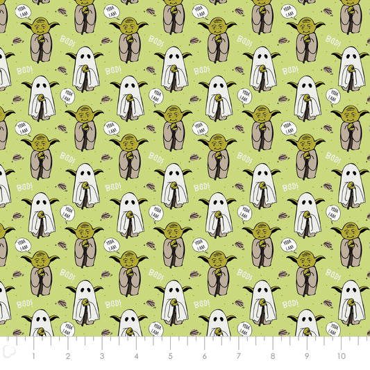 New Arrival: Licensed Character Halloween IV Yoda Boo the Force Green    73011379-01 Cotton Woven Fabric