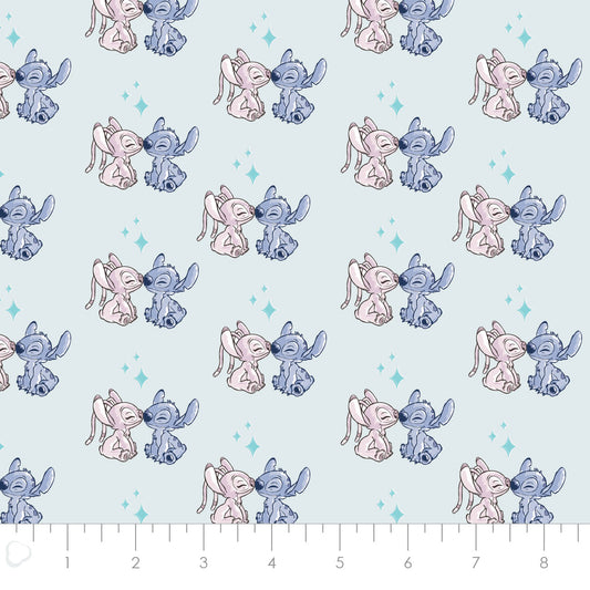 Licensed Disney Stitch Blogger You Are What You Love Aqua    85240403-02 Cotton Woven Fabric
