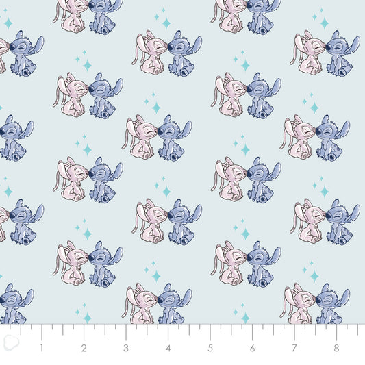 Licensed Disney Stitch Blogger You Are What You Love Aqua 85240403-02 Cotton Woven Fabric