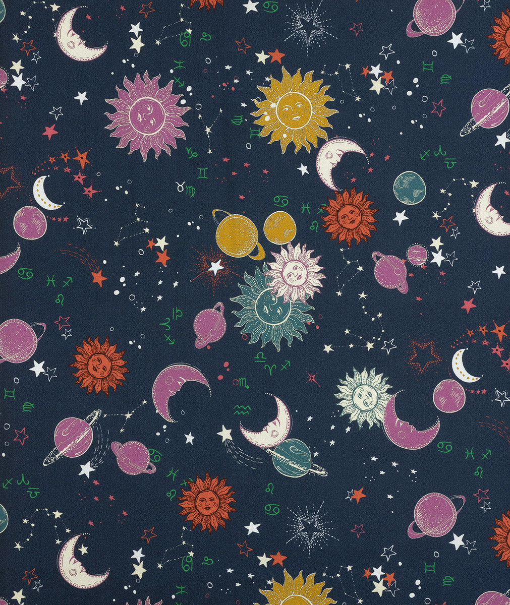 Nicole's Prints Zodiac Sky Dark Blue 9036A Cotton Woven Fabric